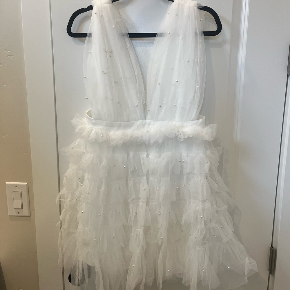 Untamed Petals by Amanda Judge White Mini Dress